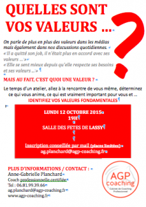 Affiche atelier Valeurs AGP Coaching